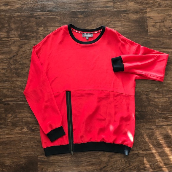 PJK Patterson J Kincaid: Red Silk Blouse - Picture 1 of 3